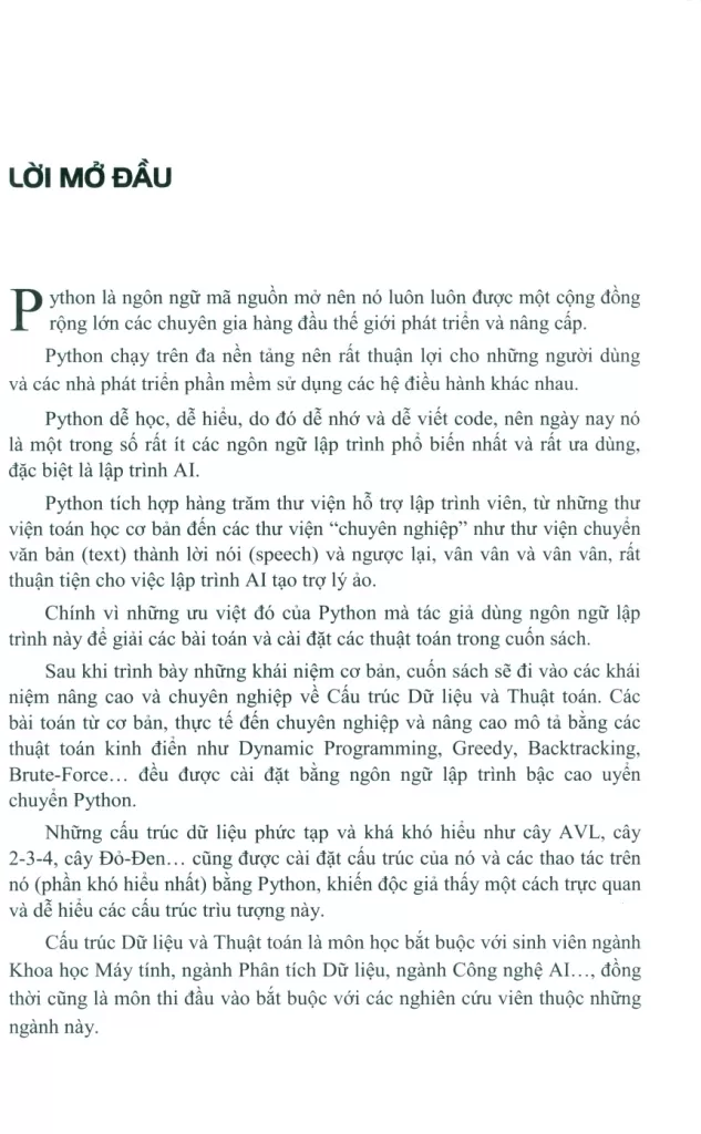 CẤU TRÚC DỮ LIỆU VÀ THUẬT TOÁN CÀI ĐẶT BẰNG PYTHON